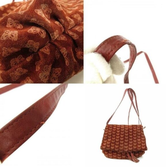 Bottega Veneta Vintage Drawstring Top w Envelope Embossed Orange Butterfly Flap - Picture 8 of 11